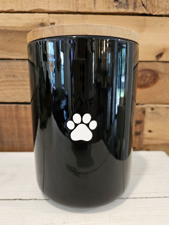 Signature Housewares Other - Signature Housewares Black Ceramic Dog/Cat Treat Jar w/Bamboo Lid